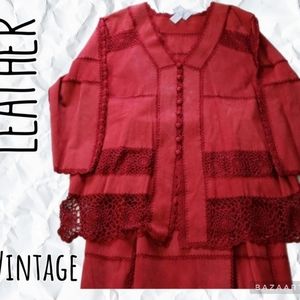 Halloween Costume Vintage Western Style Leather Suit Size XL Costume Cosplay